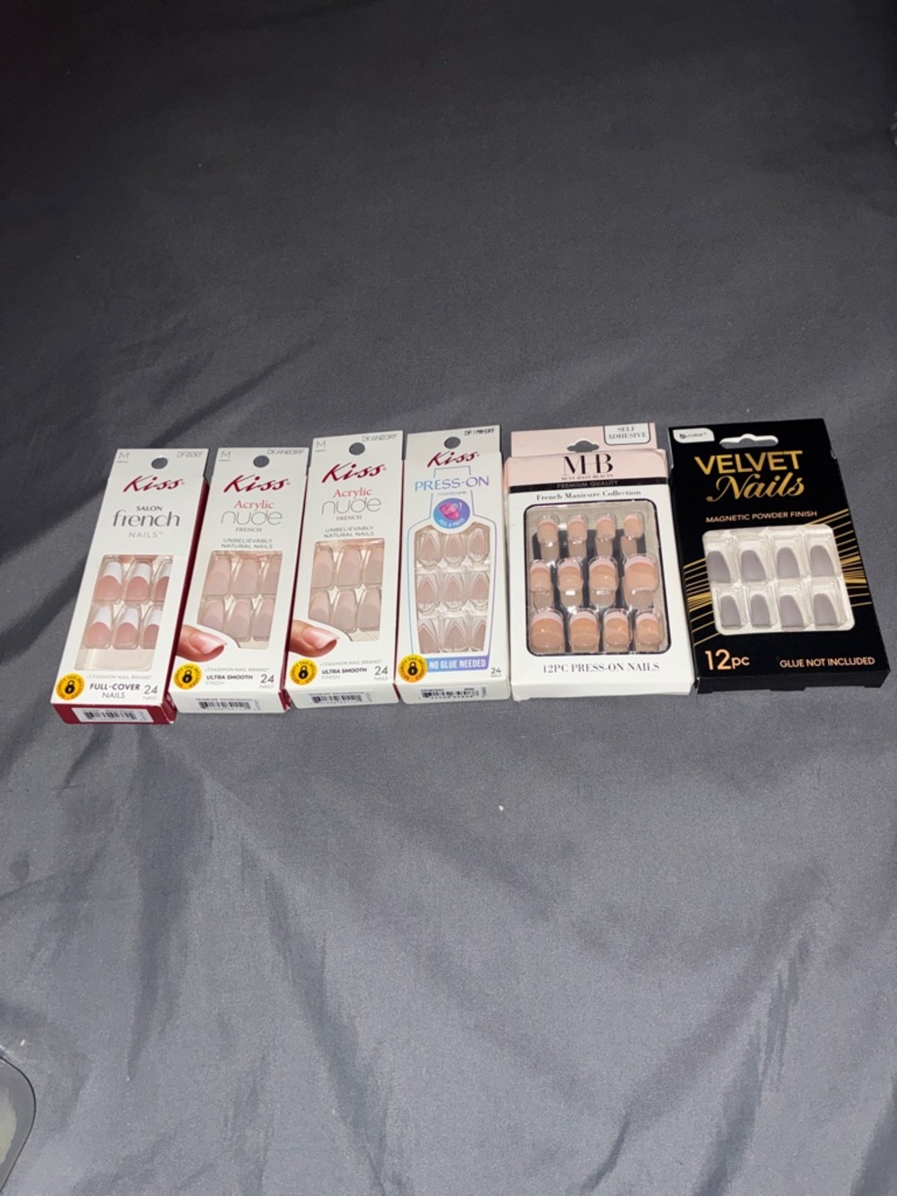 kiss nude french manicure acrylic bundle (7 sets)